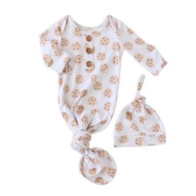 Image of Caden Lane® Newborn Knot Gown & Hat Set
