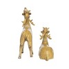 Transpac Resin 10.5 in. Brown Christmas Holiday Floral Reindeer Decor Set of 2 - 3 of 4