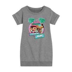 Girls' - Lol Surprise! - Together We Slay Graphic Short Sleeve Fleece Dress - 1 of 4