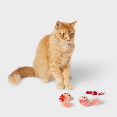 Shrimp &#38; Cocktail Sauce Plush Cat Toy - 3pk - Boots &#38; Barkley&#8482;_1