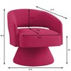 Okak Modern Swivel Accent Chairs for Bedroom, Upholstered Velvet Round Accent Chairs, 360 Degree Comfy Swivel Chair with Open Backrest - 2 of 4