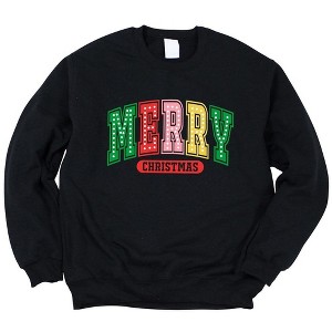 Simply Sage Market Women's Graphic Sweatshirt Merry Christmas Varsity Colorful - 1 of 4