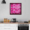 Neon Love Love Love Pink on Black by Hailey Carr Unframed Wall Canvas - iCanvas - 2 of 4