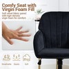 Bosmiller Velvet Home Office Chair, Gold Base and Wheels, Modern Makeup Vanity Chair, Height Adjustable Swivel Desk Chair, Living Room Bedroom, Beige - 4 of 4