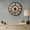 23.6" Mason Wood Wall Clock Natural/Black - Madison Park: Farmhouse Style, Roman Numerals, Indoor Decor - 2 of 4