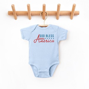 The Juniper Shop God Bless America Stars And Stripes Baby Bodysuit - 1 of 2