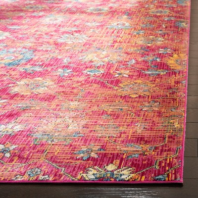 Hand-Knotted Red and Multicolor Cotton Runner Rug