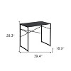 HomeRoots 39" Brown and Black Wood and Metal H-Shape Computer Desk - 3 of 4