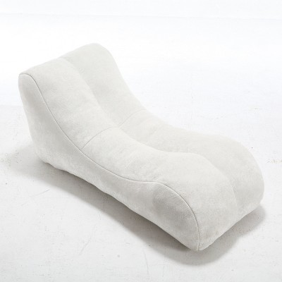 GlasFlength Bean Bag Seats Premium Comfort Lounge Chair with High Density Foam Fashion Design for Living Room Bedroom, White, 59"*30"*23.6"