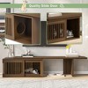 Extendable TV Stand with Sliding Shutter Doors, Adjustable 78"-110" Length, MDF Wood Entertainment Cabinet with Storage for TVs up to 85 Inch - 2 of 4
