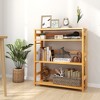 Tangkula 4-Tier Bookshelf Floor Storage Shelf w/ Rubber Wood Frame Anti-Toppling Kits - 4 of 4