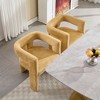 Modern Dining Chairs Set of 2 Beige Upholstered Barrel Side Chairs Chenille Fabric Accent Kitchen Armchair - 3 of 4