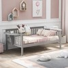 NicBex Twin/Full Size Daybed, Wooden Day Bed With 4 Support Legs, Sofa Bed Frame with Foldable Shelves Safety Guardrail - 2 of 4
