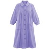 Collections Etc Plush Fleece Button Front Robe with Pockets, Collar - 4 of 4