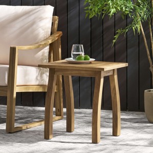 ORRD Natural Stained Acacia Wood Accent Side Table - Weather-Resistant for Indoors & Outdoors - 1 of 4