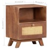 vidaXL Bedside Cabinet 15.7"x11.8"x19.7" Solid Mango Wood - 4 of 4