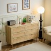 Angel Sar 51" Rattan Dresser for Bedroom, 6 Drawer Wide Dresser, Boho&Farmhouse Chest of Drawers, Metal Handle&Wood Legs, Wood - 2 of 4