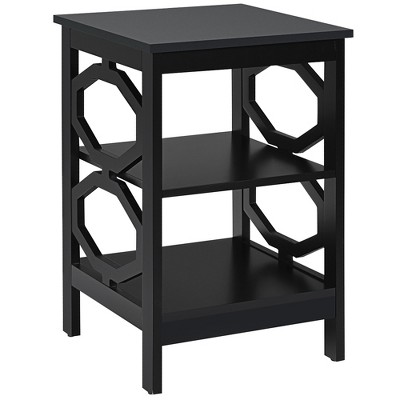 Costway 3-tier Nightstand Sofa Side End Accent Table Storage Display Shelf White\Black\Espresso\Grey