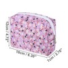 Unique Bargains Portable Flower Cosmetic Bag Purple 1 Pc - 2 of 3