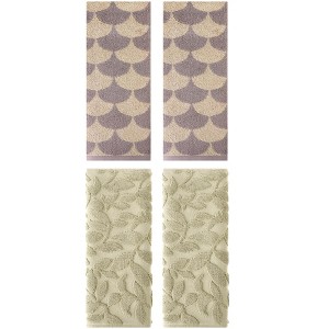 REGALWOVEN 4 Pcs Bathroom Hand Face Gym Spa Cotton Geometric Absorbent Soft Decorative Hand Towel - 1 of 4