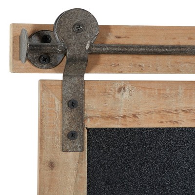 Rustic Brown Wood and Iron 21" Wall Chalkboard Decor