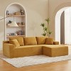 Dolonm 103.2 in. Corduroy L-Shaped Cloud Sectional 4-Seater Sofa Deep Seat Couch No Assembly - 2 of 4
