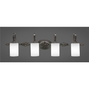 Toltec Lighting Elegante 4 - Light Vanity in  Dark Granite with 4" White Muslin Shade - 1 of 1