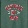 Women's - Instant Message - Yippee Ki Yay Athletic Christmas Lightweight French Terry Wide Neck Long Sleeve Shirt - 2 of 4