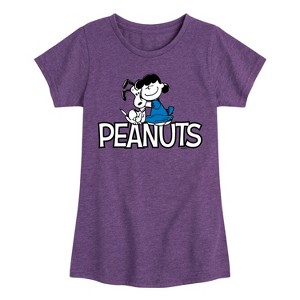 Girls' - Peanuts - Snoopy And Lucy Fitted Short Sleeve Graphic T-Shirt - 1 of 4