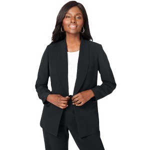 Jessica London Women's Plus Size Cinch Back Bi-Stretch Blazer - 1 of 4