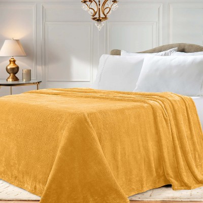 Fleece Plush Medium Weight Fluffy Soft Solid Decorative Blanket by Blue Nile Mills