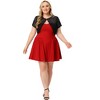 Women's Plus Size Sheer Lace Elegant Eyelet Short Sleeve Banquet Crop Shrugs - Agnes Orinda - 3 of 4