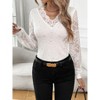 Coolmee Long Lace Sleeve Shirts for Women V Neck Slim Fit Basic Tee Tops Casual T-Shirt Going Out Fall Outfits - 4 of 4