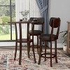 3pc Singhe Transitional Counter Height Dining Set Brown/Espresso Cherry - HOMES: Inside + Out: Upholstered Stools, Wood Frame - 3 of 4