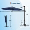 10FT Cantilever Umbrella w/ Solar Lights, 360° Rotation & Tilt, Easy Crank, UV Protection for Pool, Deck, Backyard - 4 of 4