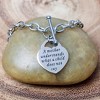 ELYA Women's Engraved Mom Heart Charm Toggle Clasp Steel Bracelet - 3 of 4