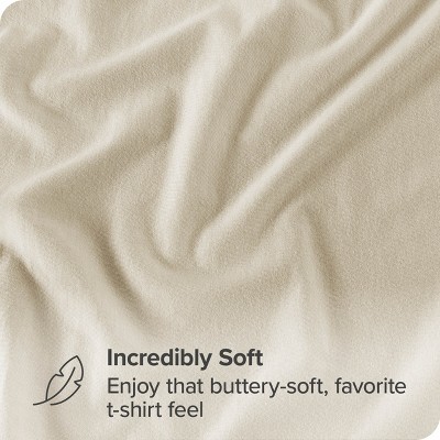 Queen Sand Organic Cotton Jersey Knit Fitted Sheet