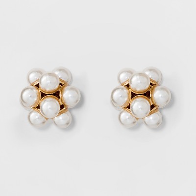 Simulated Pearl Stud Earrings - A New Day™ Gold : Target