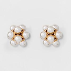 Simulated Pearl Stud Earrings - A New Day™ Gold - 1 of 2