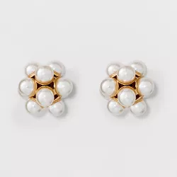 Simulated Pearl Stud Earrings - A New Day™ Gold