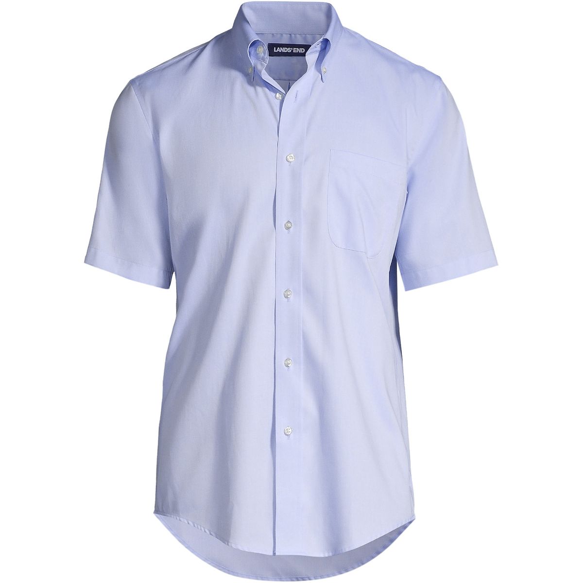Lands' End School Uniform Men's Short Sleeve No Iron Pinpoint Dress Shirt - thumbnail 3