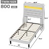 Bed Frame with 2-Tier Upholstered Headboard, Built-in Charging Station, Wood Slats, Underbed Storage, Noise-Free, No Box Spring - 2 of 4