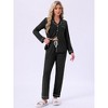 INSPIRE CHIC Womens Long Sleeve Button Down Notch Collar Pajamas Set Pants with Pockets - 3 of 4