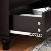 ORRD Minimalist Black Buffet Cabinet - Double Glass Doors, Drawer & Wooden Sideboard for Living/Dining/Hallway - 2 of 4