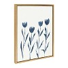 Kate and Laurel Sylvie Indigo Tulips on White Framed Canvas by Teju Reval of SnazzyHues, 18x24, Bright Gold - 2 of 4