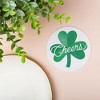 Big Dot of Happiness 25 Ct Shamrock St. Patrick’s Day Drink Coasters, 4-Inch Disposable Round Paper Coasters, Saint Paddy’s Day, Cheers Table Décor - 2 of 4