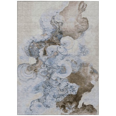HomeRoots 10' X 14' Taupe And Brown Abstract Washable Indoor Outdoor Area Rug