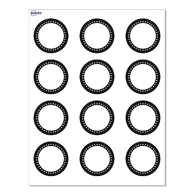 Avery® Cards, 2" Diameter, Black & White Polka Dots, 120ct