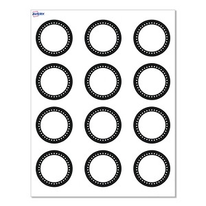 Avery® Cards, 2" Diameter, Black & White Polka Dots, 120ct - 1 of 4