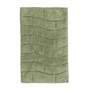 Knightsbridge Stylish And Comfortable All Season Traditional New Tile Design Cotton Bath Rug 24" X 40" Sage - 1 of 4